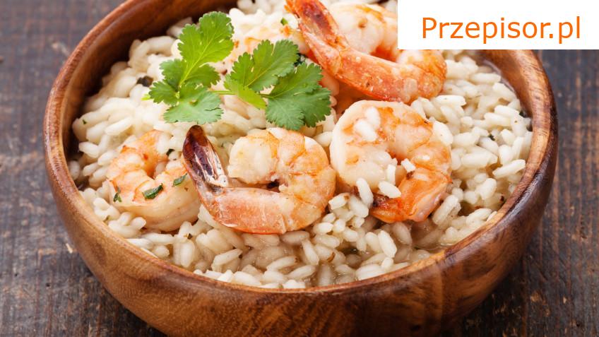 Risotto ze szpinakiem i krewetkami